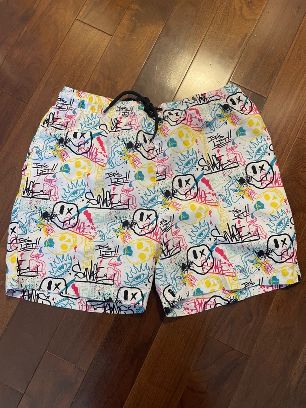 Graffiti Print Swim Trunks